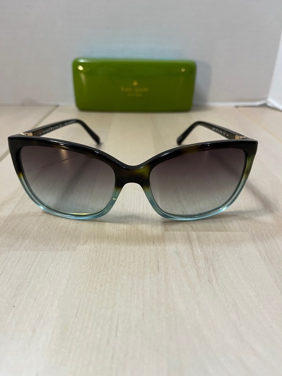 Kate Spade Kasie Brown Tortoise Shell & Aqua Sunglasses - Women’s Small w/ Case main image 8
